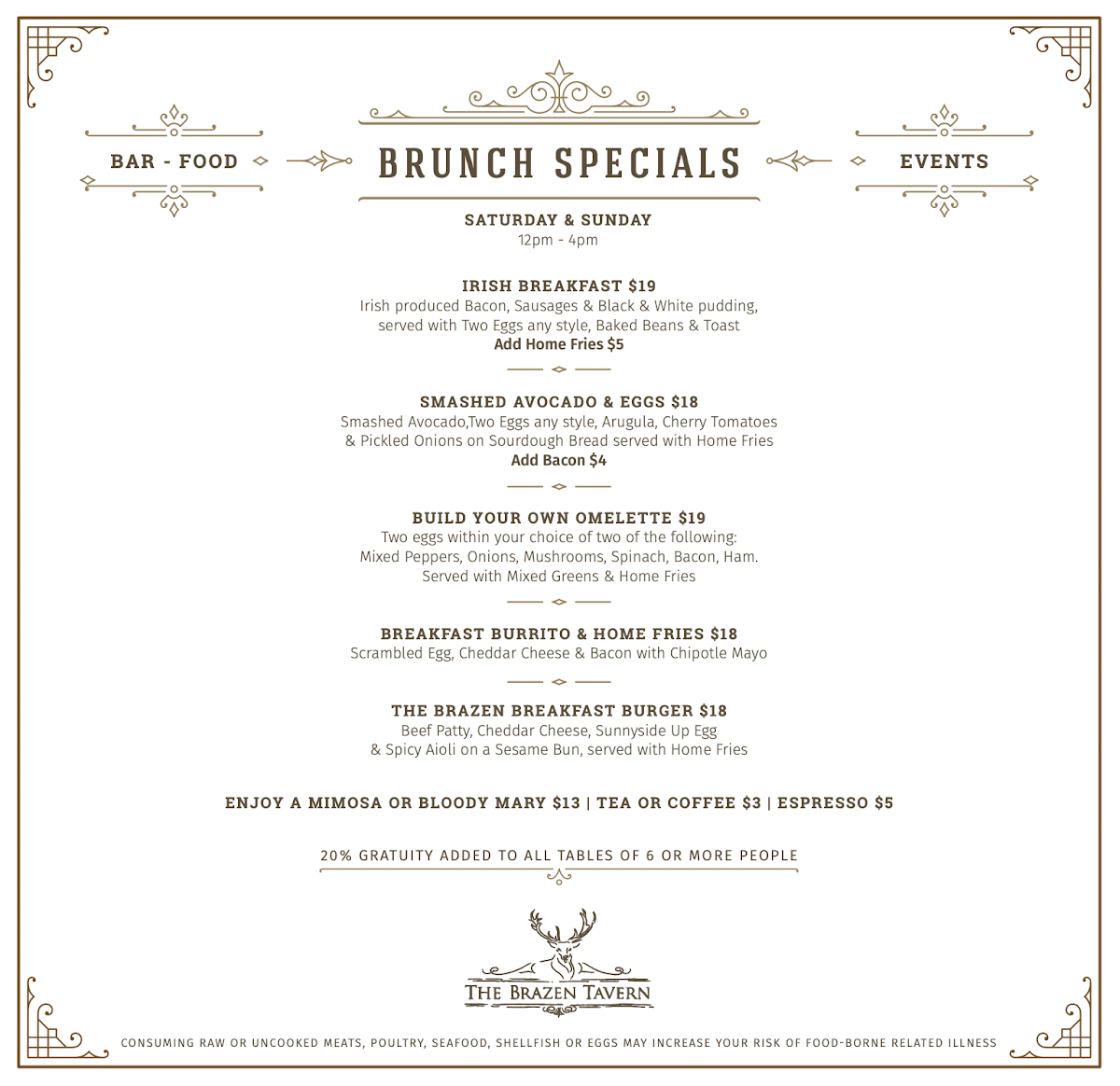 Menu The Brazen Tavern-3