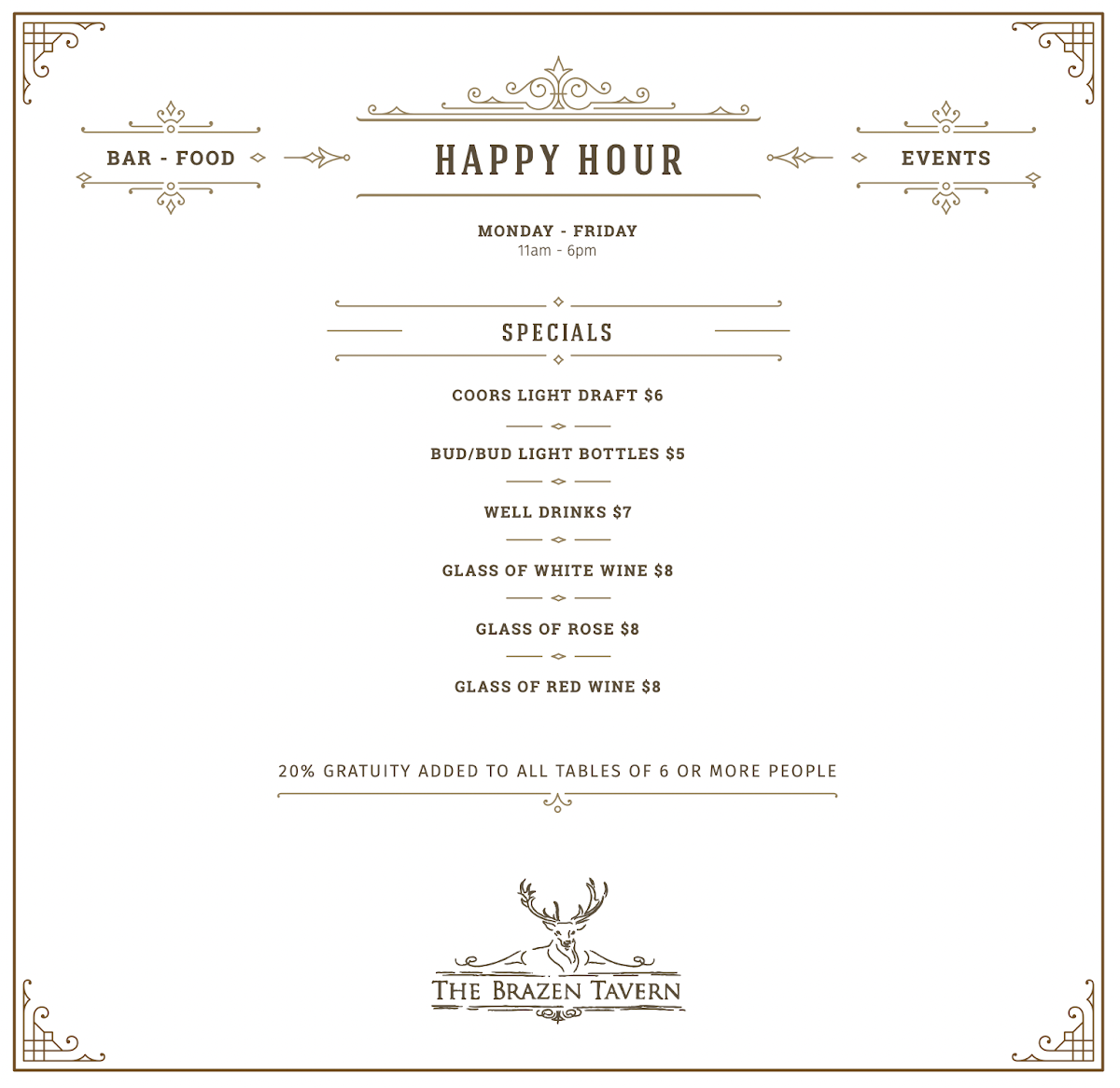Menu The Brazen Tavern-8